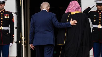 Donald Trump and Mohammed bin Salman, Saudi Arabia's crown prince, during a ceremony on the South Lawn of the White House in Washington, DC, US, on Tuesday, Nov. 18, 2025. 