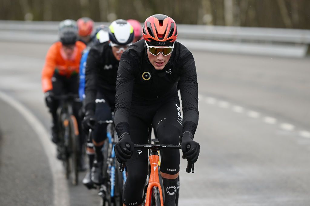 CHANTADA SPAIN FEBRUARY 23 Joshua Tarling of The United Kingdom and Team INEOS Grenadiers Yellow leader jersey competes during the 3rd O Gran Camio The Historical Route 2024 Stage 2 a 1512km stage from Taboada to Chantada 481m on February 23 2024 in Chantada Spain Photo by Dario BelingheriGetty Images