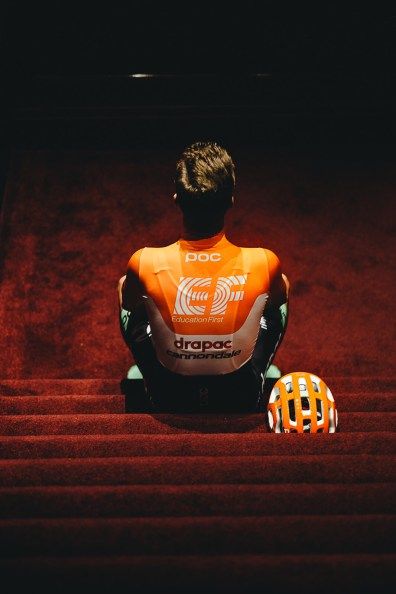 The training kit for EF Education First-Drapac uses orange rather than pink