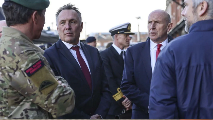 UK Defence Secretary John Healy meets Naval chiefs. 