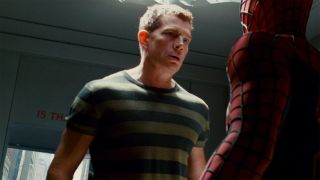 Sandman (Thomas Haden Church) confronts Spider-Man in Spider-Man 3