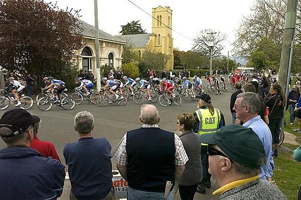 The crowd lined the streets in Westbury for the final stage of the Tour.