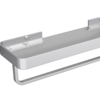 metal bathroom shelf with towel rail