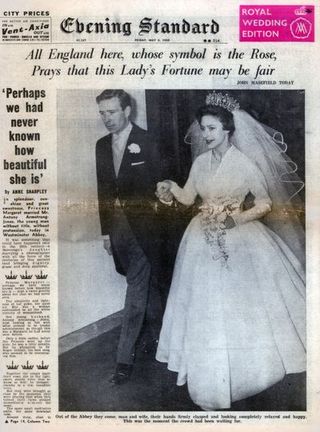 Princess Margaret marries Antony Armstrong-Jones, 6 May 1960.