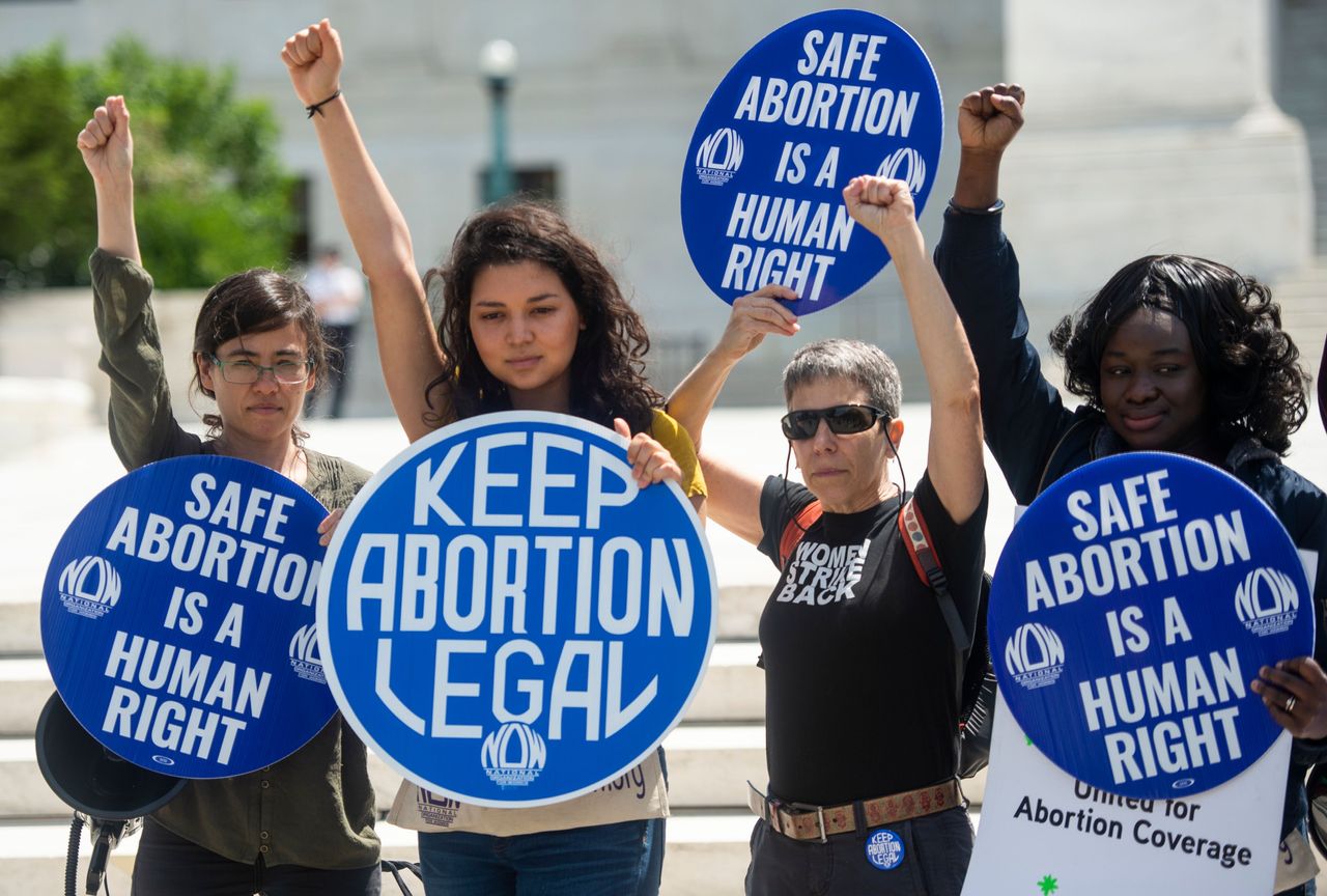 Protesters in front of the Supreme Court.