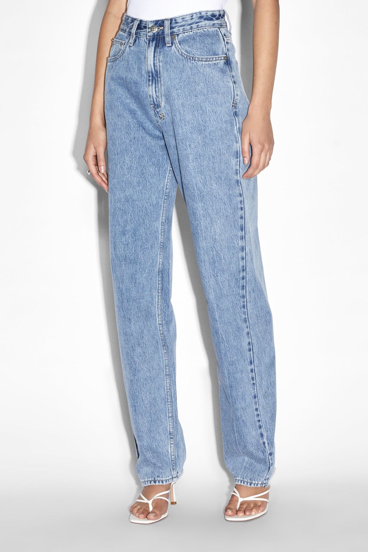 high rise denim jeans
