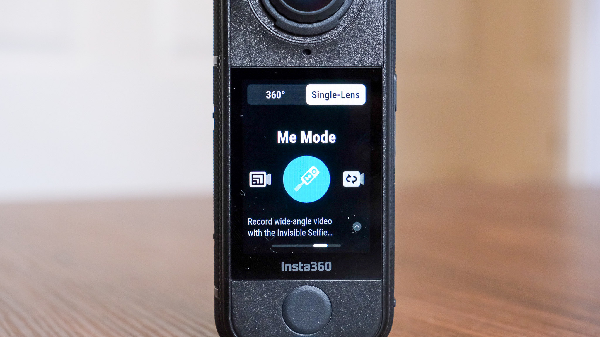 Photo of the Insta360 X4 Air action camera in an office