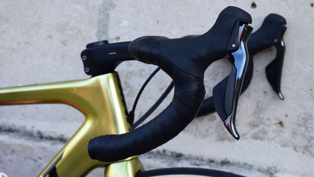 Van Avermaet double wrapped his handlebar tape to add some front end comfort over the cobbles