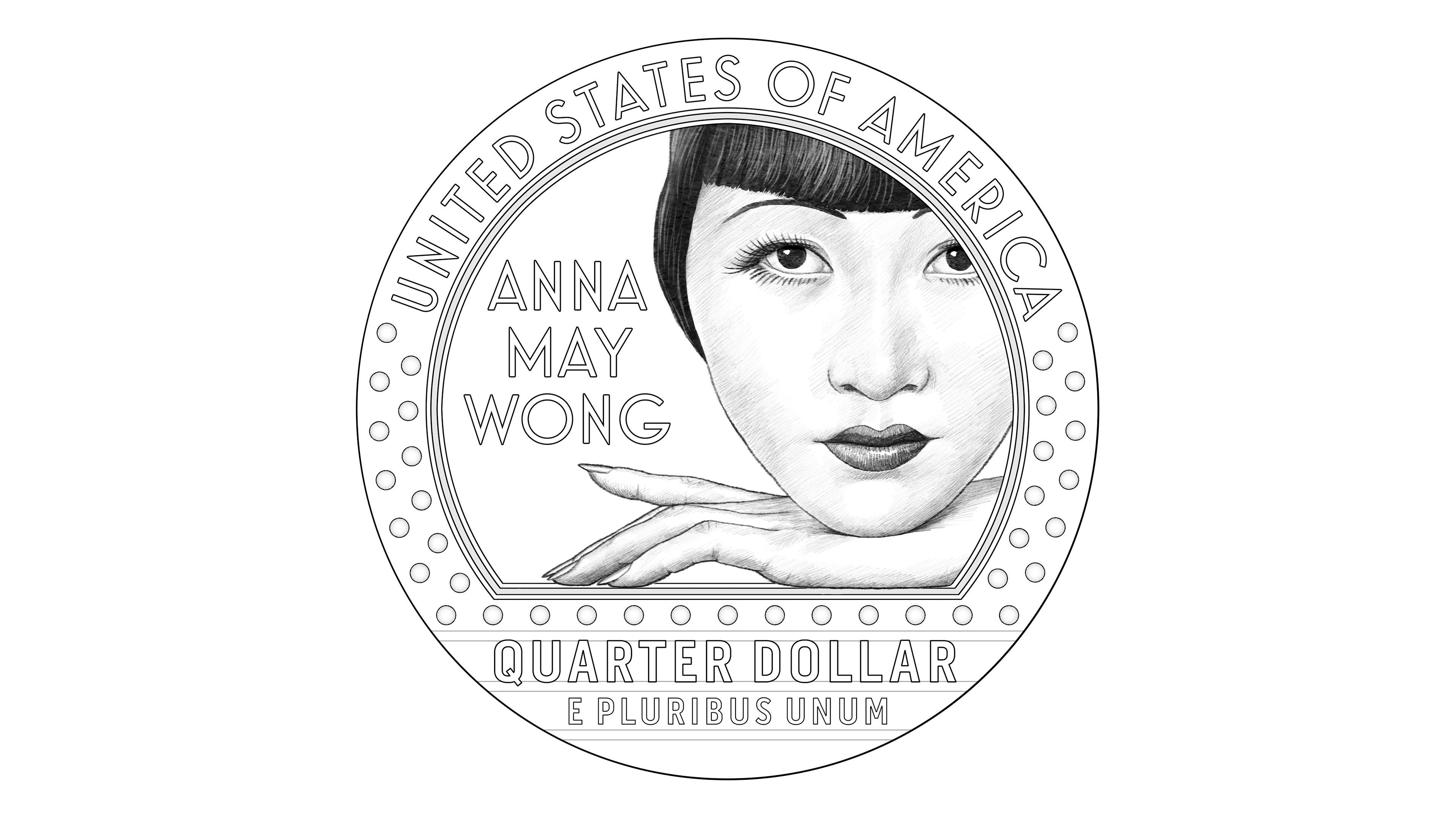 Quarter design featuring Anna May Wong