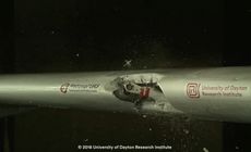 Here's what happens when a drone crashes into the wing of an airplane.