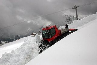 The Kronplatz is being cleared for the arrival of the Giro d'Italia mountain time trial in late May