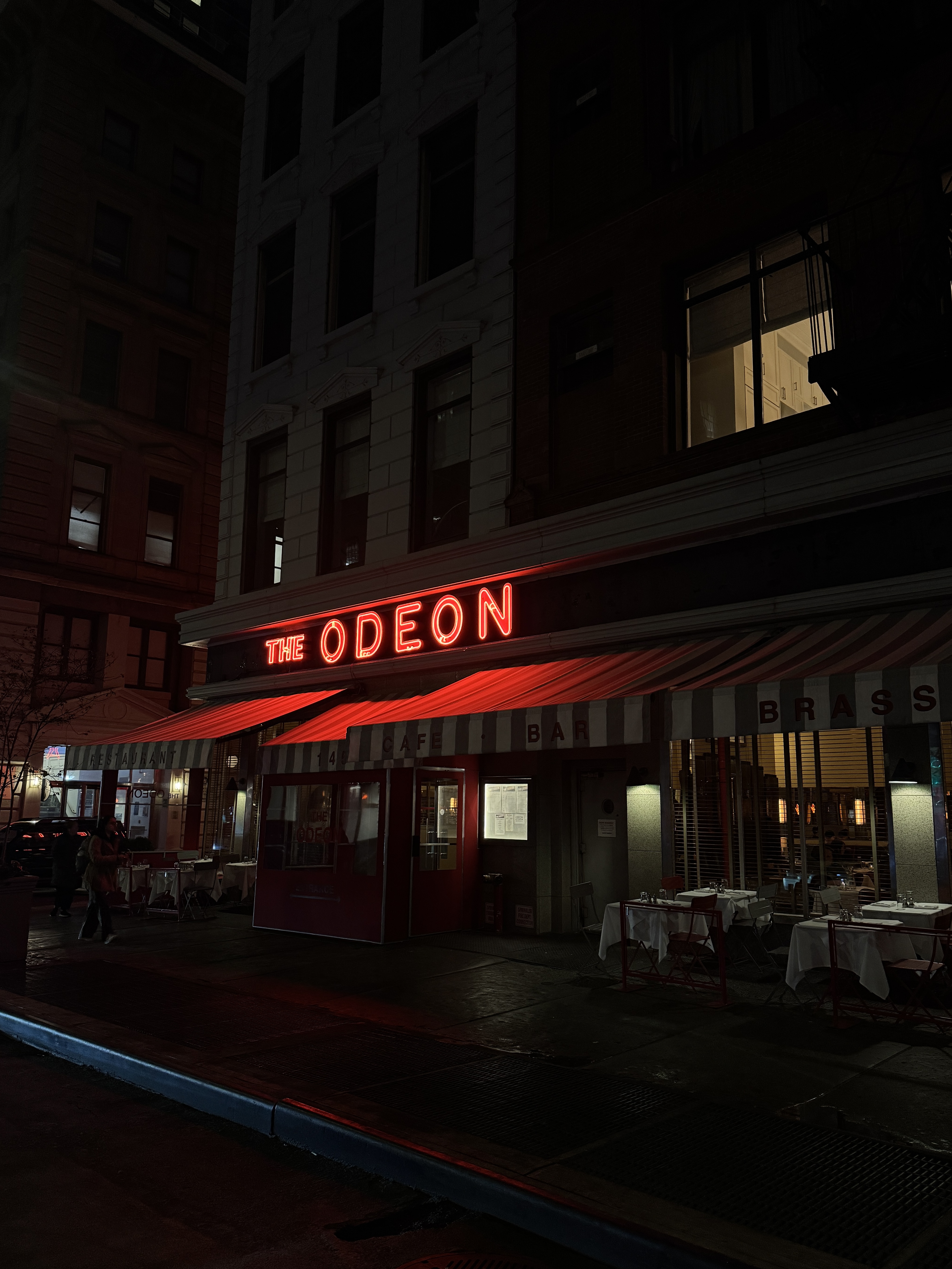outside of The Odeon restaurant in New York City