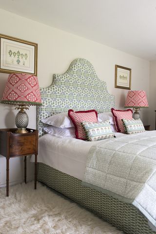 bedroom with a mix of patterned fabrics