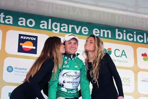 Jerome Baugnies (Topsport Vlaanderen - Mercator) wears the mountains jersey after stage one.