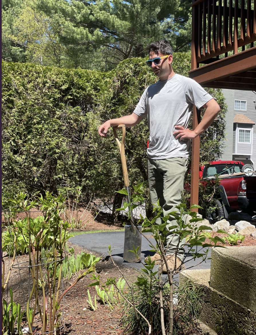 David Angelov, master gardener, in the garden