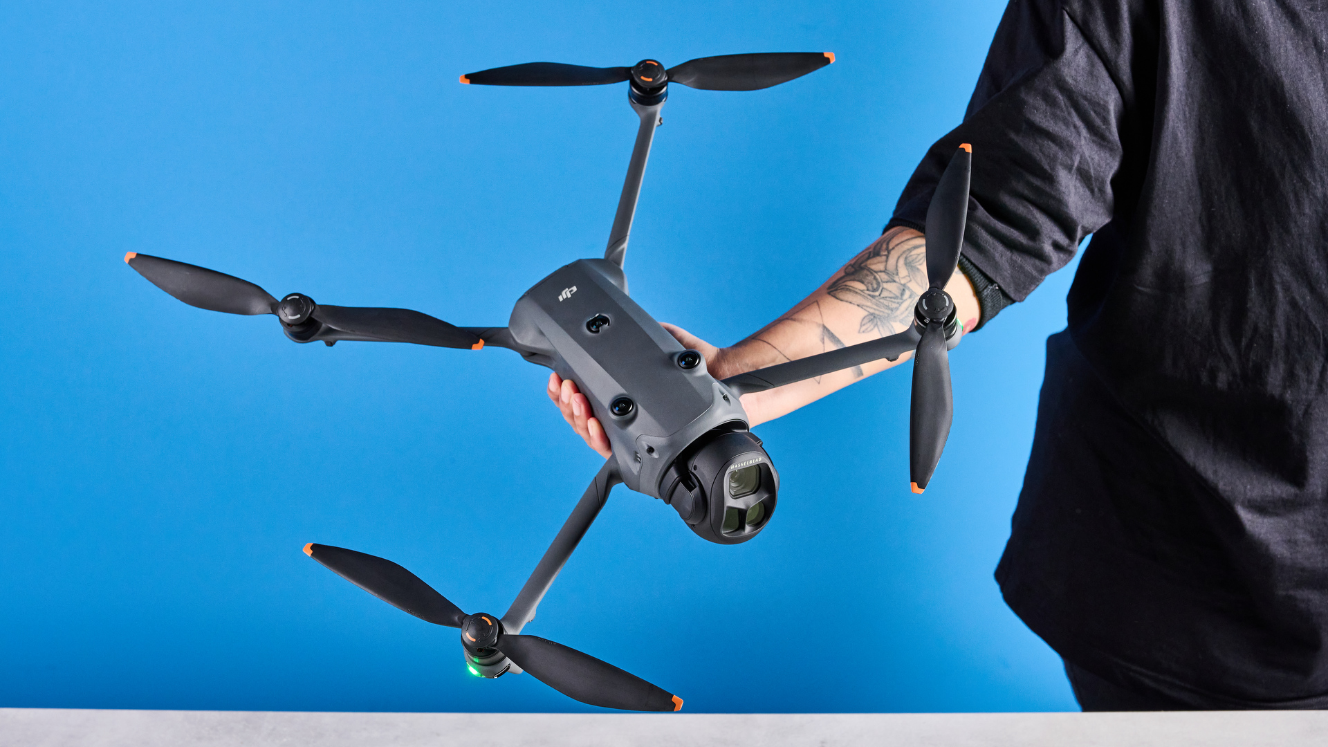 A dark grey DJI Mavic 4 Pro drone