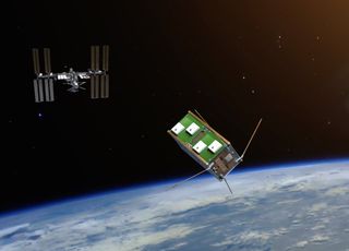 Artist’s impression of UNSW-ECO leaving the International Space Station.