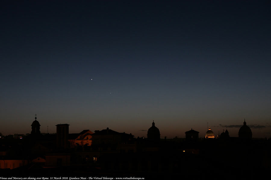 Venus and Mercury Sparkle Over Rome in New Photo