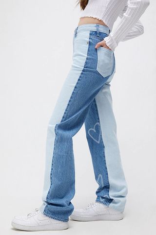denim jeans with hearts