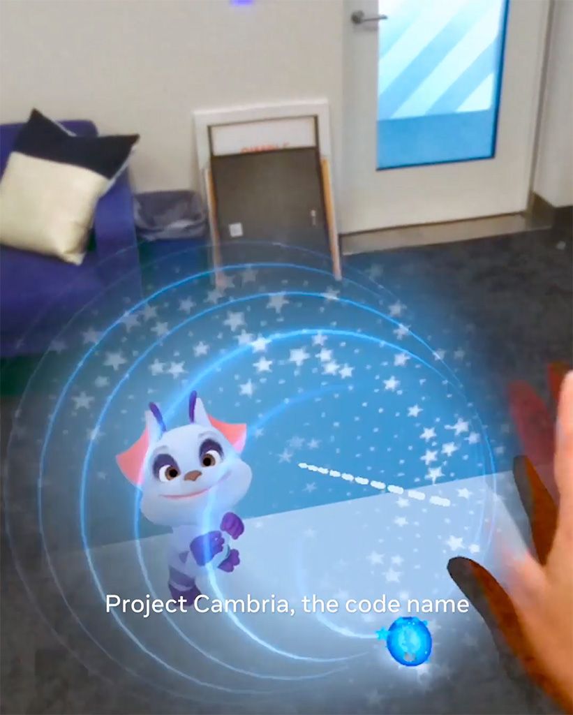 Virtual pet game from Meta's 5-12-22 Project Cambria teaser video