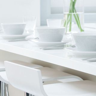 dining table and white chair