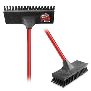 A red and black outdoor brush