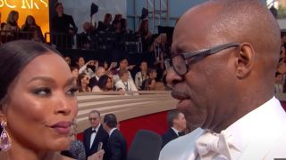 Angela Bassett and Courtney B. Vance being interviewed together