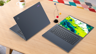 An Acer Aspire 14 AI sits on a table.