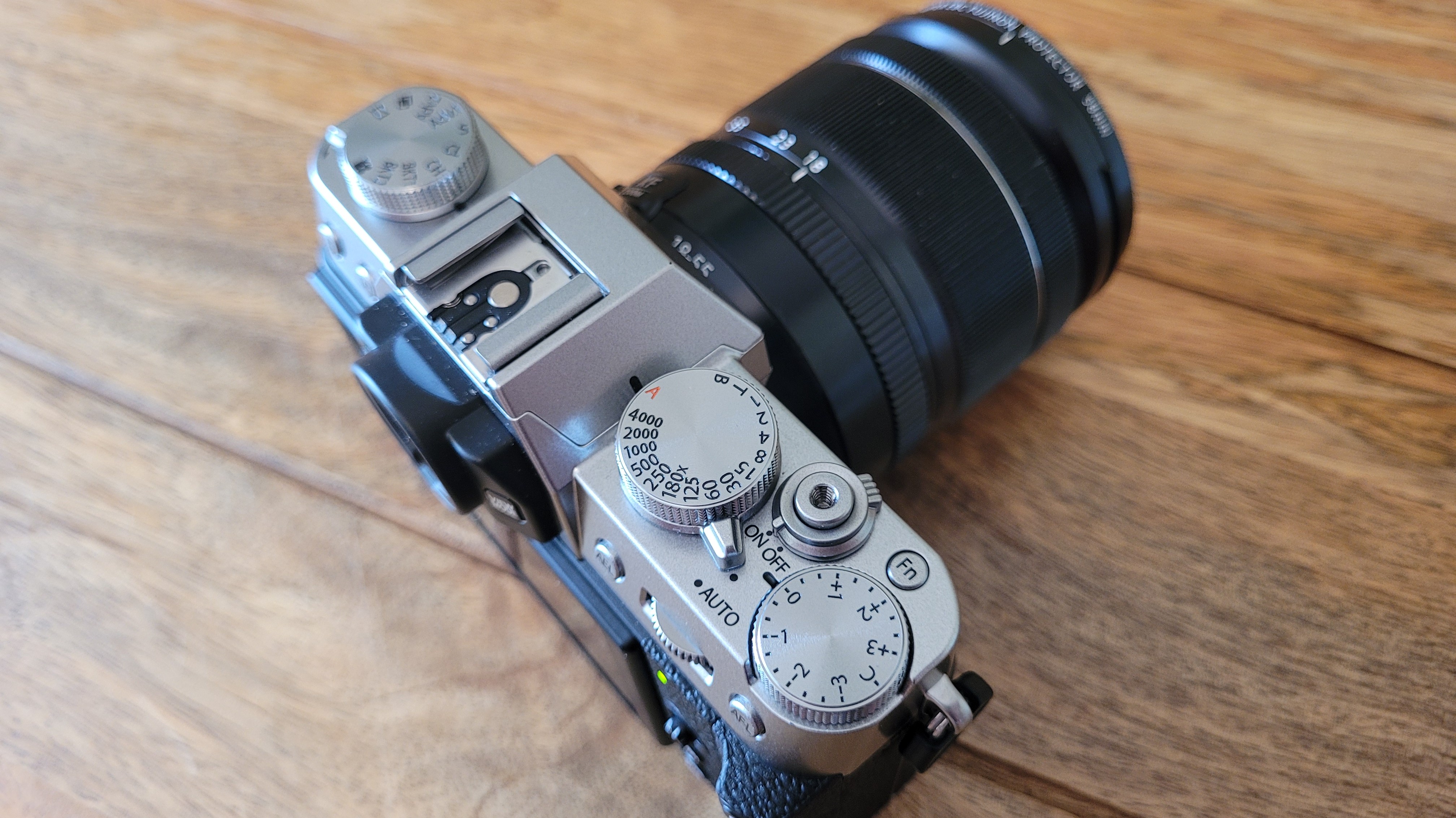 Image displays the X-T30 II from above with it's tactile aluminium alloy dials.