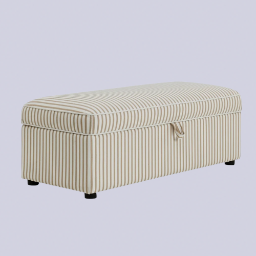 Striped storage bench