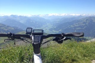 Looking out over Austrian Alps, the views are stunning