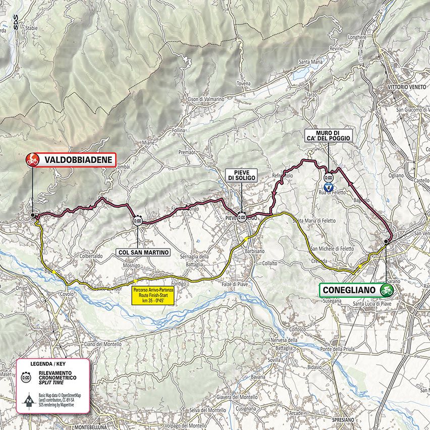 2020 Giro d'Italia stage 14 map