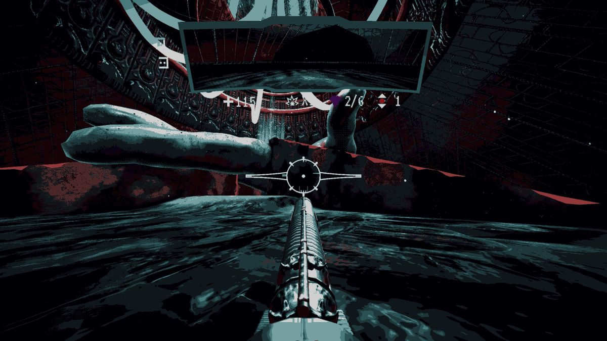 looking at gigeresque alien architecture in Hellscreen