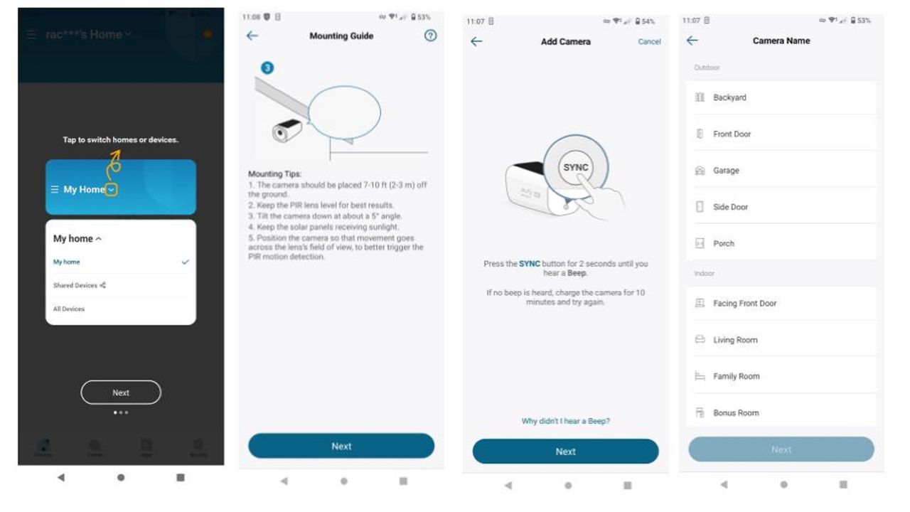 eufy cam3 device set up