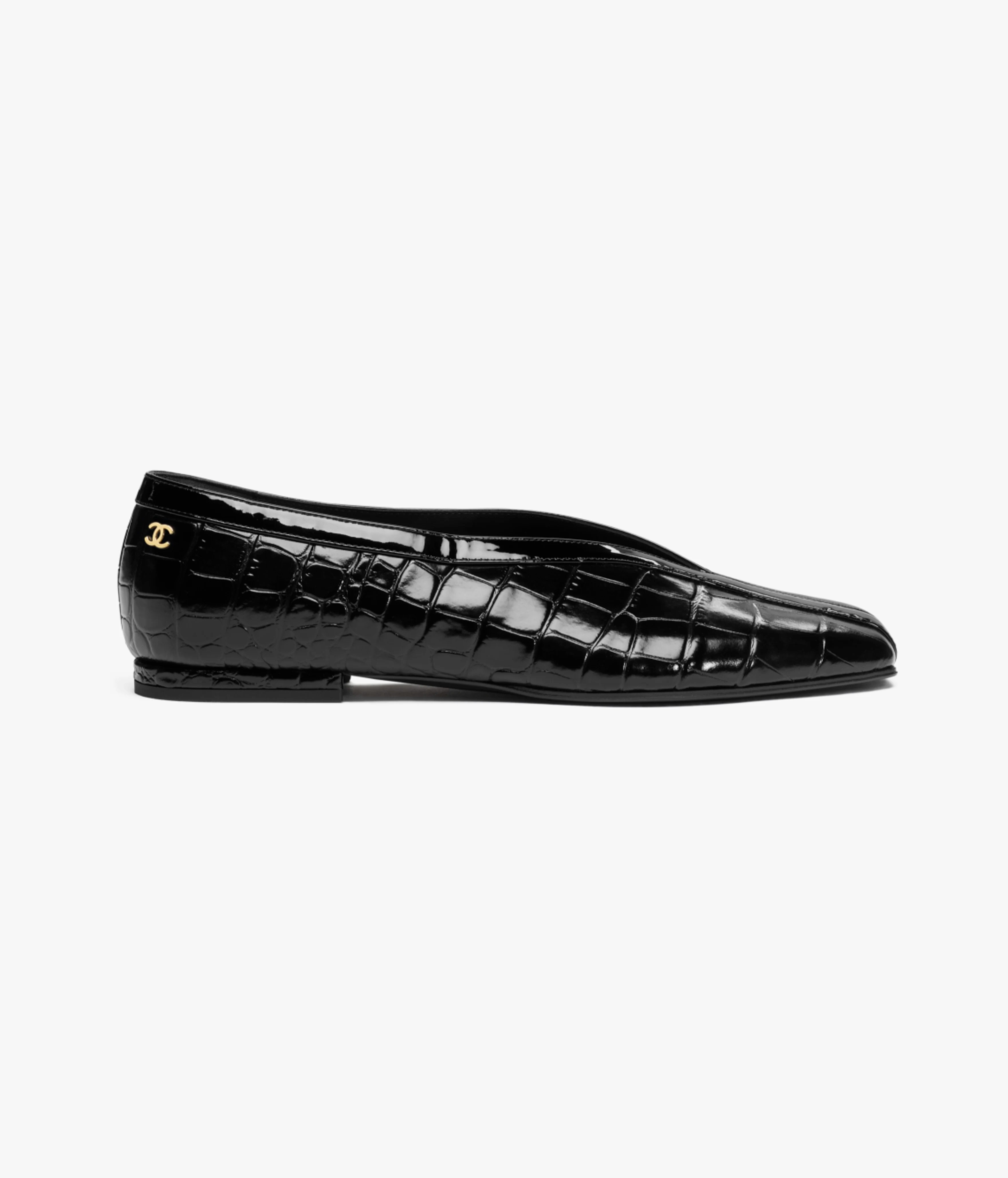 Chanel, Crocodile Embossed Calfskin &amp; Patent Calfskin