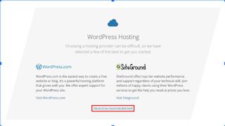 Screenshot of WordPress' recommended web hosting providers