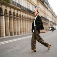 Paris fashion week street style shot of a woman