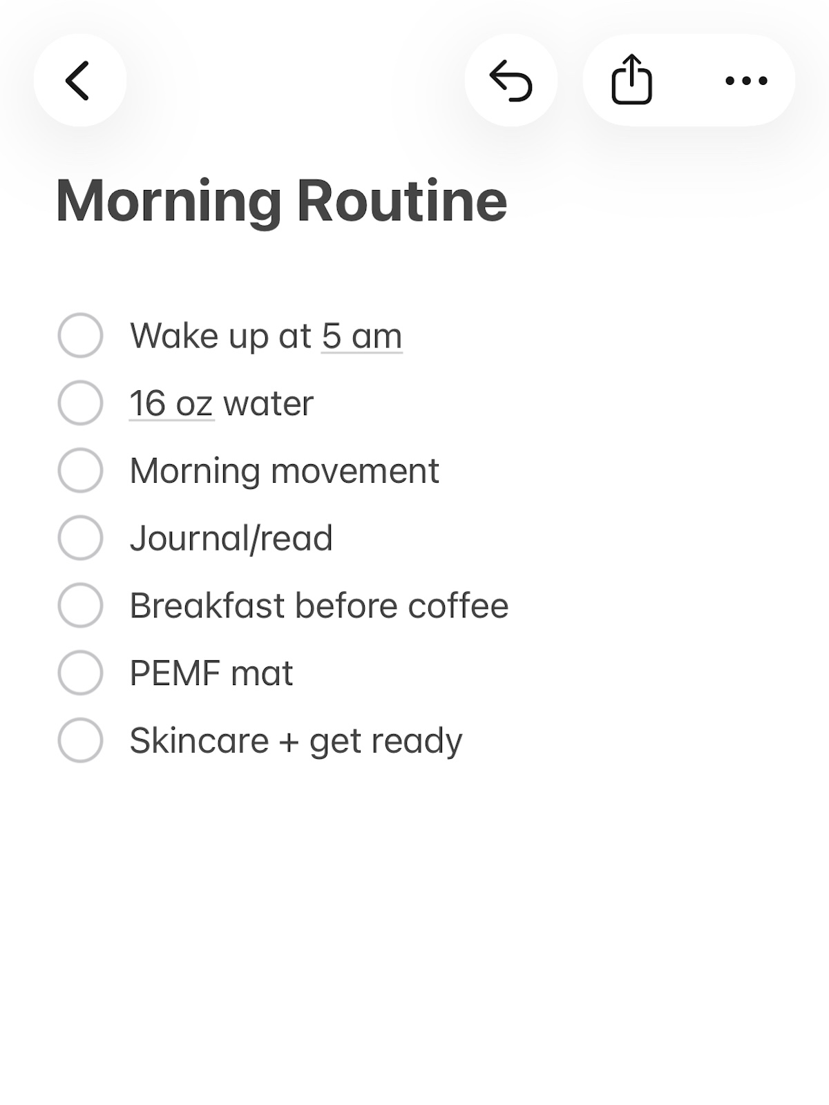 morning wellness list