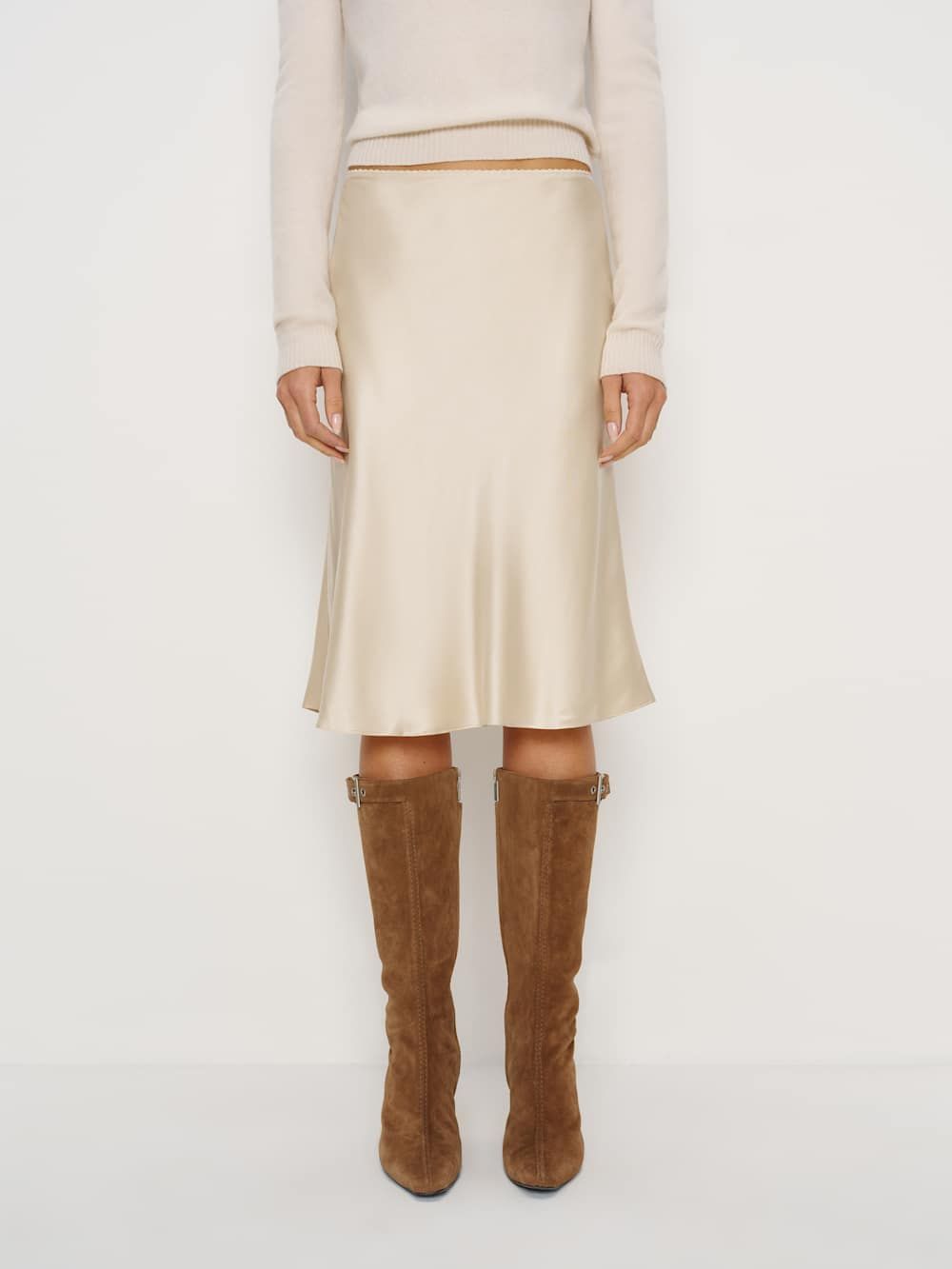Layla Silk Knee Length Skirt