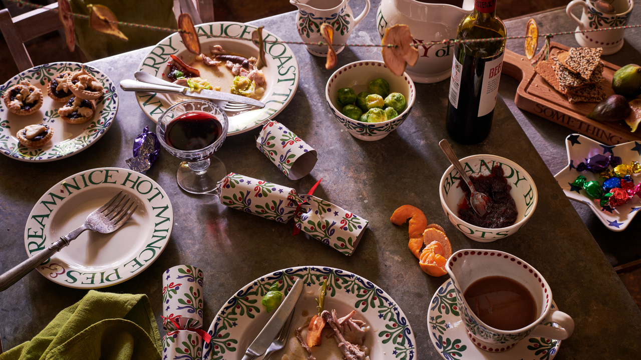 finsihed christmas dinner on emma bridgewater crockery