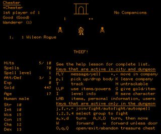 Early RPG Dungeon (1982) for the PDP-10, which called hit points "Hits." Image via the cRPG Addict
