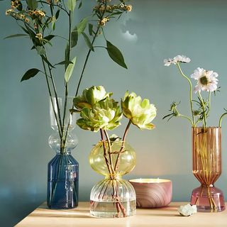 Anthropologie colorful glass vases