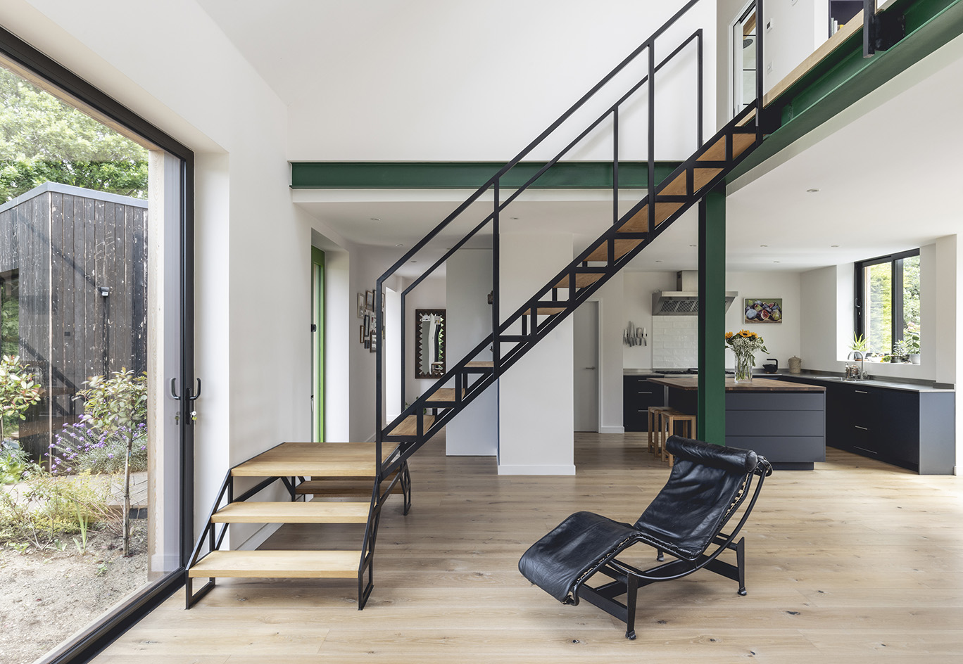 staircase in sustainable farnham house