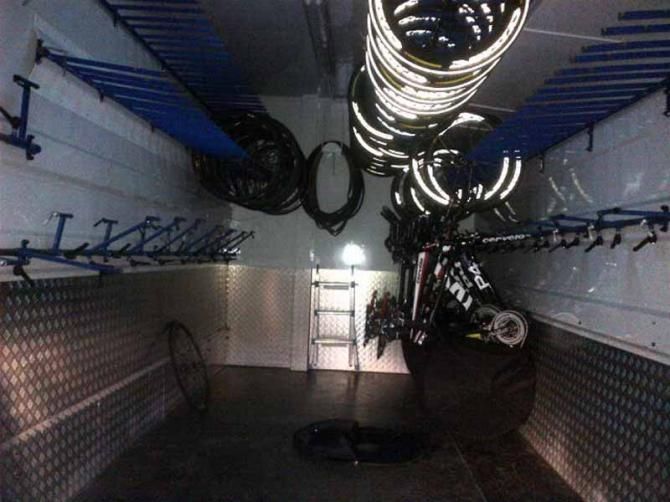 Garmn-Sharp's empty truck, with the road bikes having been stolen overnight