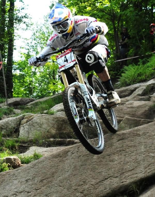 World Champion Gee Atherton heading for fourth place.