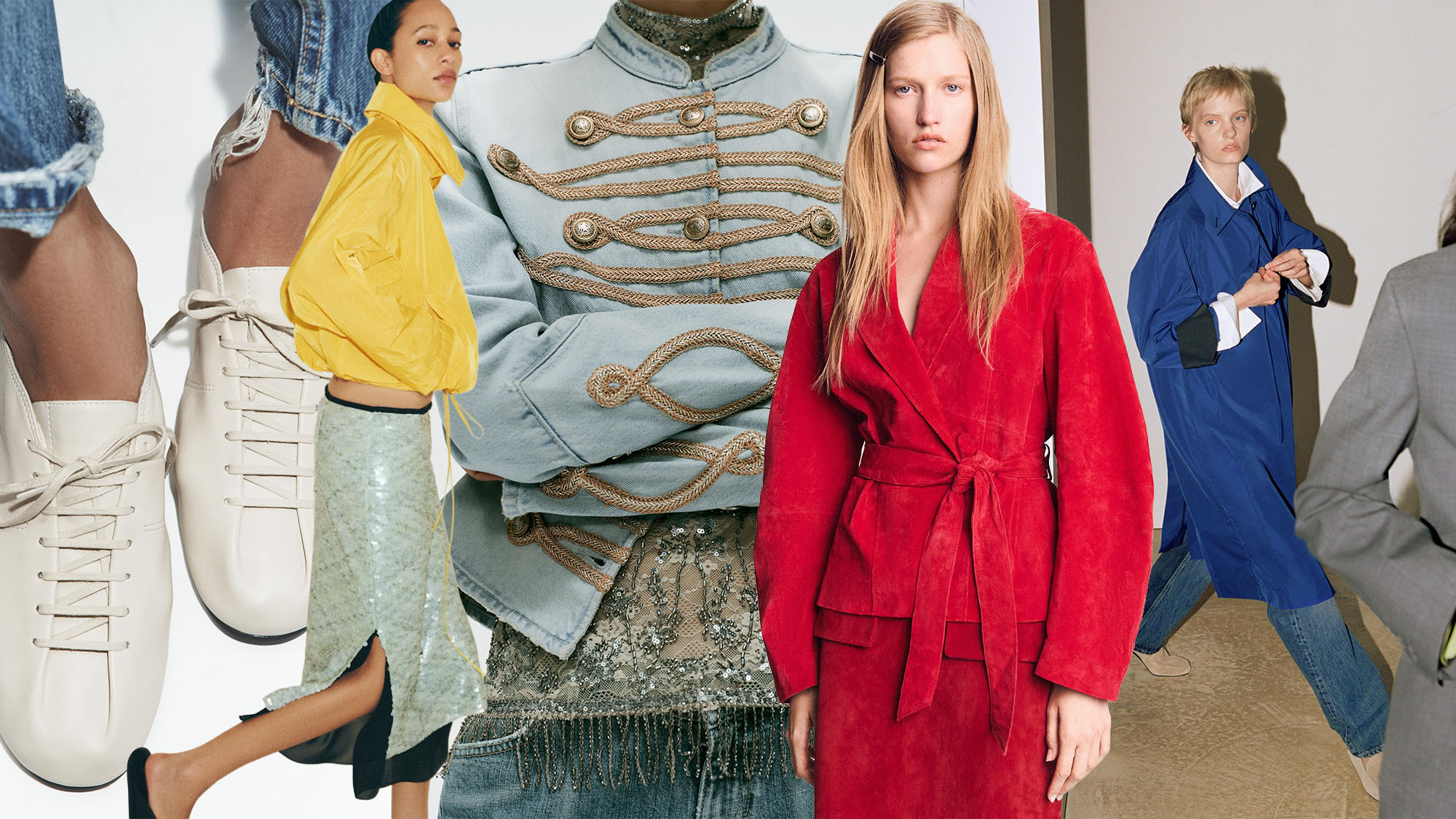 Collage of Zara clothing showcasing It-girl trends.