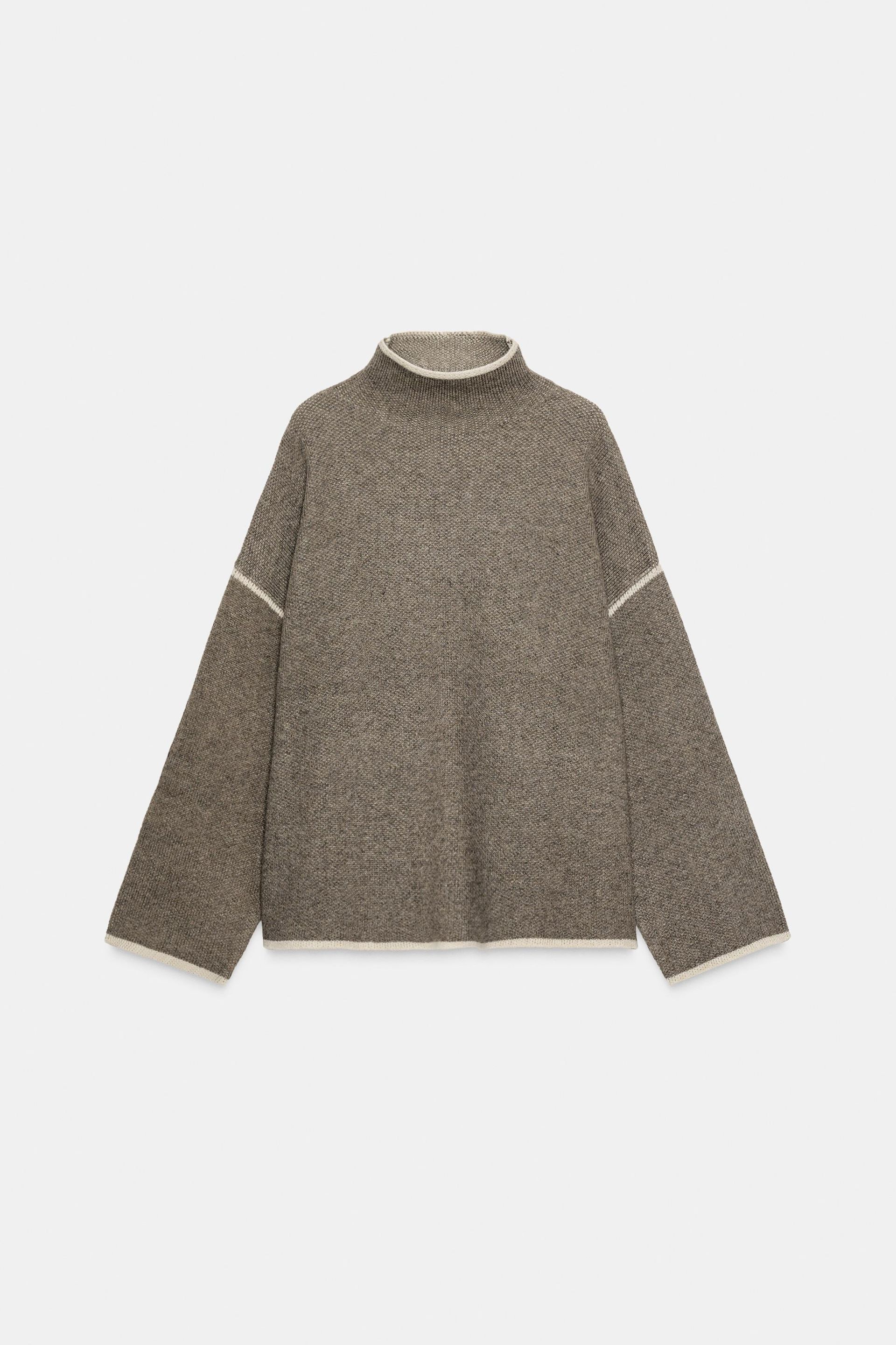 Contrast Piping Knit Sweater