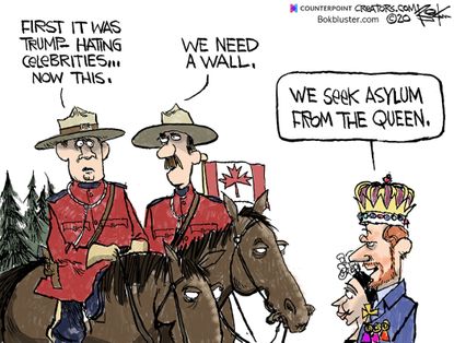 Editorial Cartoon World Trump Canada Meghan Markle Prince Harry immigration asylum
