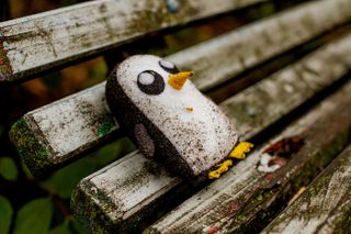 Abandoned stuffed penguin