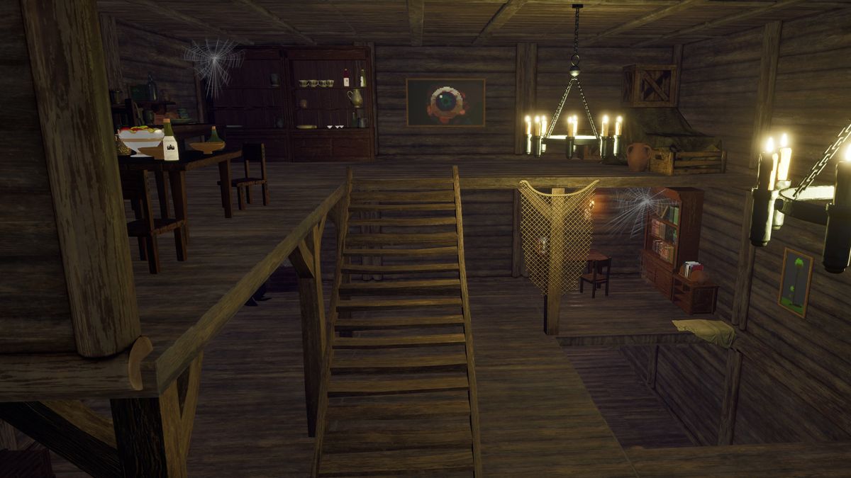 A log cabin from Palworld, but done in the style of Terraria for the game crossover dungeon.